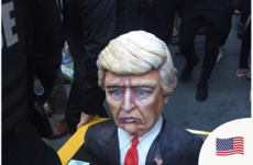 A cake of Donald Trump has become the first meme of election night