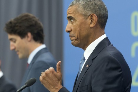 Current US President Barack Obama and Canadian Prime Minister Justin Trudeau.