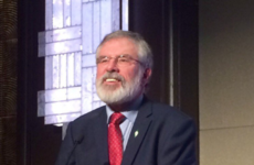 Gerry Adams is in the US and has passed on congratulations to Donald Trump