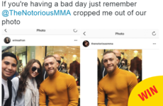 Conor McGregor cropped this fan out of an Instagram photo, but she got the last laugh