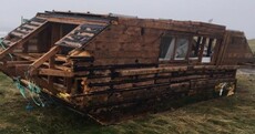 "Without a shadow of a doubt the oddest thing I've come across" - Canadian houseboat washes up on Mayo beach