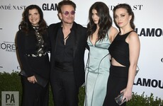 Bono brought his wife and daughters to accept his 'Woman of the Year' award... It's The Dredge