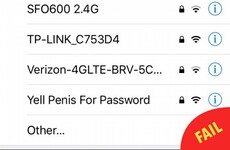 A guy waiting for a flight in New York came across the most immature WiFi name