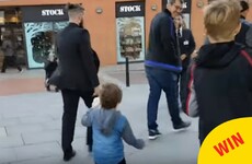 A cheeky five-year-old Dublin boy had words for the All Blacks as they passed him