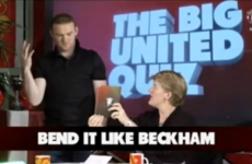 Rooney recreates THAT Beckham 'boot attack' - as Fergie looks on