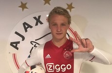 Ajax's teen sensation Kasper Dolberg grabs 18-minute hat-trick