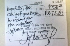 This Irish lad got a $750 tip from a customer to help pay for a trip home with his new baby