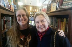 Hillary Clinton randomly strolled into this book shop over the weekend and posed for photos