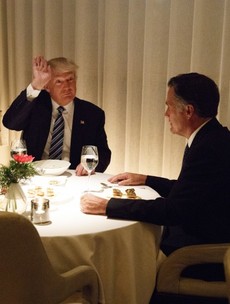Mitt Romney had a cosy dinner last night with Trump, the man he labelled a fraud