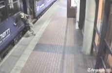 Video: Drunk woman falls between train and platform