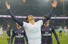 Edinson Cavani was booked for paying an emotional tribute to Chapecoense last night