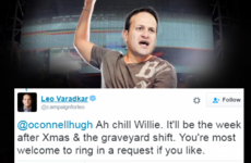 Leo Varadkar just told Willie O'Dea to "chill" on Twitter over his new DJ job