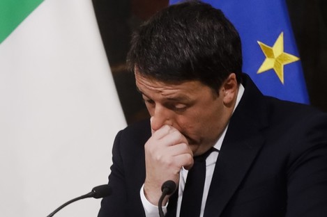  Italian Premier Matteo Renzi speaks during a press conference at the premier's office Chigi Palace in Rome, early today.