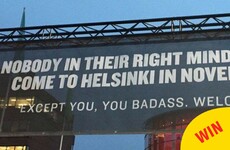 This brilliant sign welcoming visitors to wintry Helsinki has gone viral