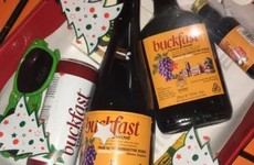 An off licence in Armagh is selling these 'Buckfast Christmas hampers'