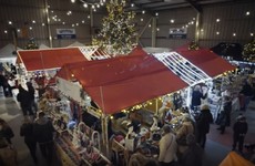 The good people of Sligo have built this Christmas market inside an airport hangar