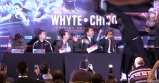 Dereck Chisora goes full WWE and throws table at Dillian Whyte during press conference
