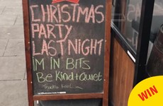 A pub on Dublin's O'Connell Bridge put up a great sign after their Christmas party