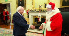 Santa Claus paid a visit to President Higgins at the Áras