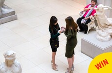 A man captured his sister's proposal and the best reaction in the background