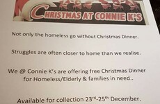 A bar in Co. Kerry is generously offering free Christmas dinner to those in need