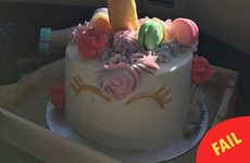 A little girl asked for a cute unicorn birthday cake, but got this unexpectedly rude one instead