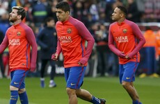 Messi, Suarez and Neymar get early Christmas break