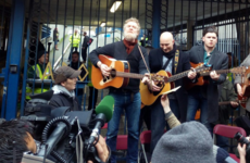 Glen Hansard just lead a huge Auld Triangle singalong outside Apollo House