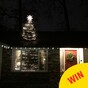 This couple bought a 20ft Christmas tree and cut it in half so it looks like it goes through the roof