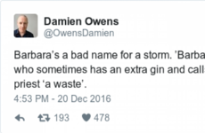 Everybody is making the same observation about Storm Barbara's name