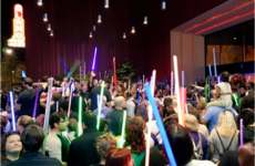 Hundreds of Star Wars fans paid tribute to Carrie Fisher with 'lightsaber vigils' last night