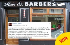 A Cavan hairdresser raised €2000 after a family lost their wallet on New Year's Eve