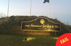 The 'T' has fallen off the Trump International sign in Clare to create an unfortunate new name