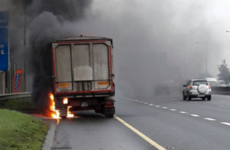 Temporary delays as truck went on fire on the M50
