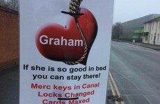 A woman got revenge on her cheating boyfriend by plastering these posters all over town