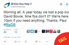 This corporate Twitter account's tribute to David Bowie backfired spectacularly