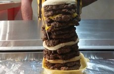 This Tipperary chipper is challenging people to eat their preposterously large 14-layer burger