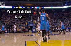 Russell Westbrook momentarily forgot the rules of basketball last night
