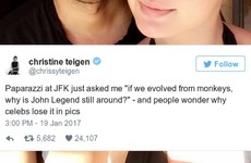Chrissy Teigen has called out a paparazzo for shouting racist slurs at her husband John Legend