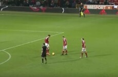 Stop what you're doing and savour this magical Nottingham Forest free-kick