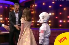 Two budding Irish astronauts got to meet Chris Hadfield on Ray D'Arcy last night