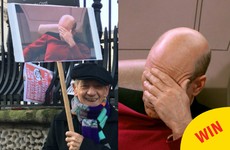 Ian McKellen was holding the greatest placard at the Women's March in London