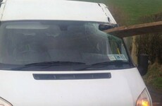 Lucky escape for schoolchildren after plank of wood goes through school bus windscreen