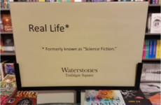 This sign in the Waterstones sci-fi section perfectly sums up 2017