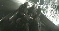 Watch: Dramatic moment five fishermen rescued from sinking trawler this morning