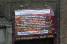 There's a massive, baffling, love letter on Pearse Street right now