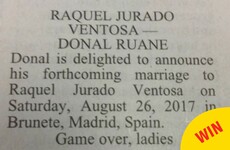 The best wedding announcement was featured in The Irish Times over the weekend
