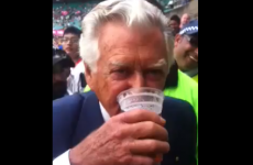 WATCH: 82-year-old former Australian PM delights cricket crowd - by downing a beer