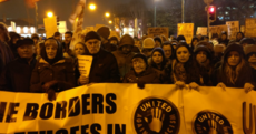 Hundreds brave wind and rain for anti-Trump protest in Dublin