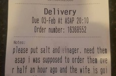 This takeaway in Castlebar got an urgent chip request from a 'downtrodden husband'